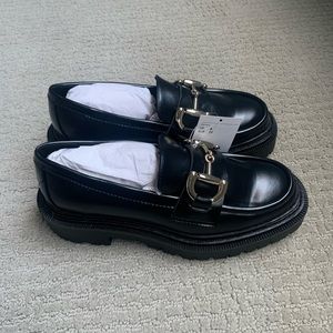Chunky black loafers